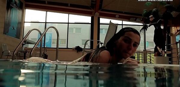  Nina Markova and Zlata Oduvanchik swimming naked in the pool